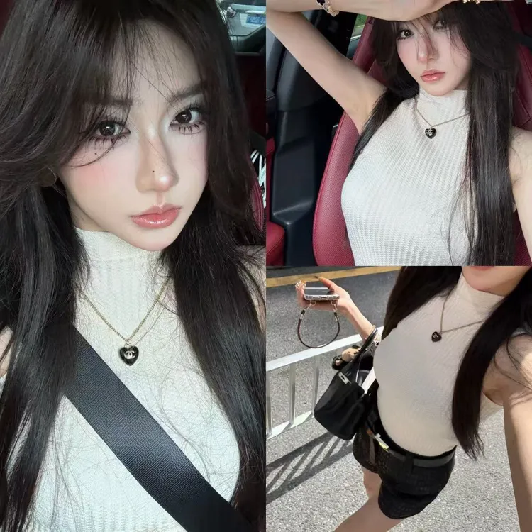 半高领针织背心上衣