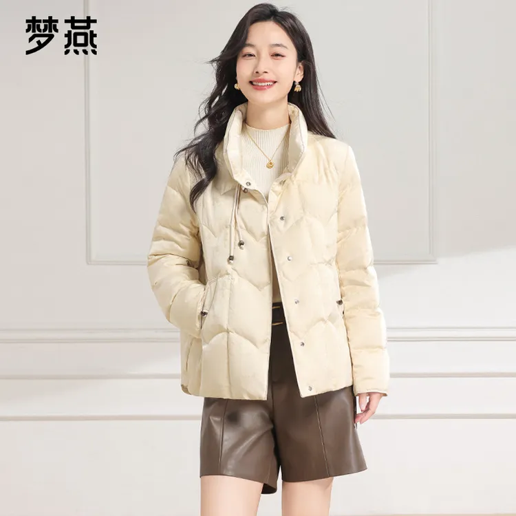 梦燕秋冬女短款立领宽松休闲90绒子保暖羽绒服加厚外套CY11B5080