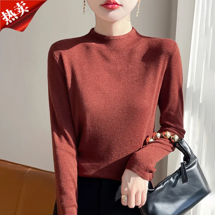 哥弟阿玛施正品精纺羊毛衫半高领内搭打底衫柔软保暖针织衫毛衣冬