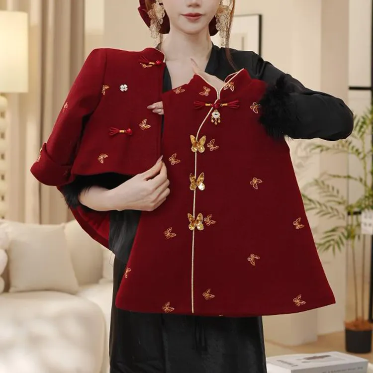 女童国风套装冬装2025新款小女孩新中式旗袍拜年服过年穿搭一整套