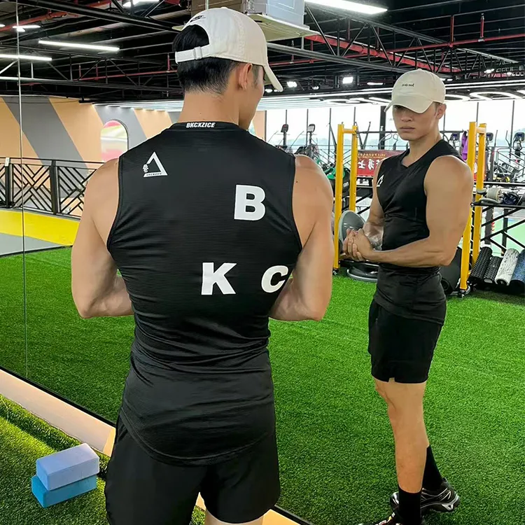 BKCXZICE破冰宽肩紧身运动背心男t恤健身训练户外骑行凉感速干衣