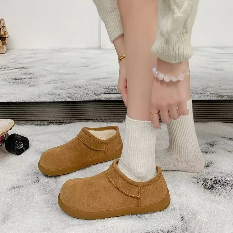 [运费补贴]2025冬季新款休闲风纯色加绒加厚韩版极简风雪地靴587