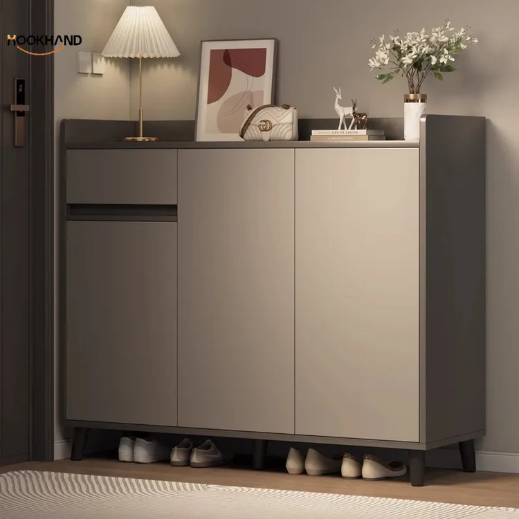 鞋柜家用门口2024新款爆款室内玄关柜一体储物柜实木腿多层鞋架子