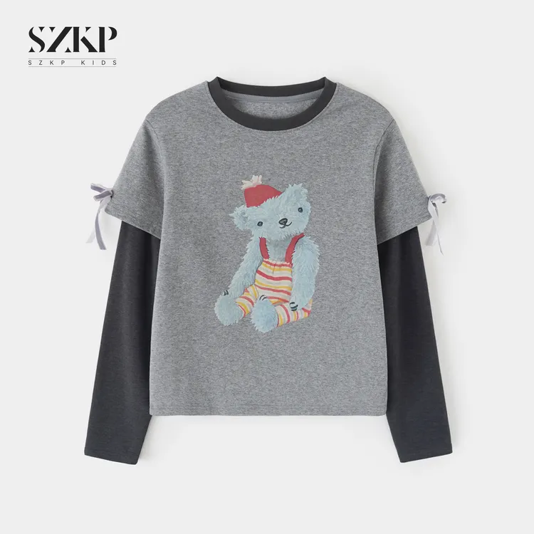 SZKP秋季新女童洋气长袖T恤中大童休闲百搭儿童打底衫YNYD555641