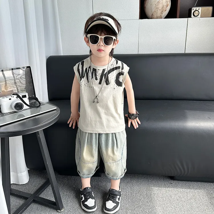 5.5万人喜欢儿童装男童夏装套装2025新款夏季薄款洋气宝宝背心小