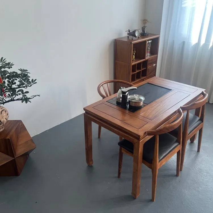 （省内包邮）原木实木家具新中式茶几茶桌设计餐桌榫卯结构阳台