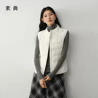 素典【休闲马甲】极简风百搭羽绒马甲秋冬圆领休闲显瘦短外套5429