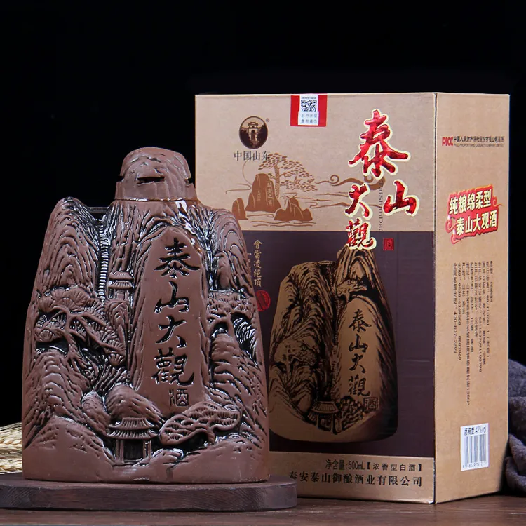 泰山大观白酒粮食酒水送礼酒固态口粮酒浓香型52度500ML*1瓶52度