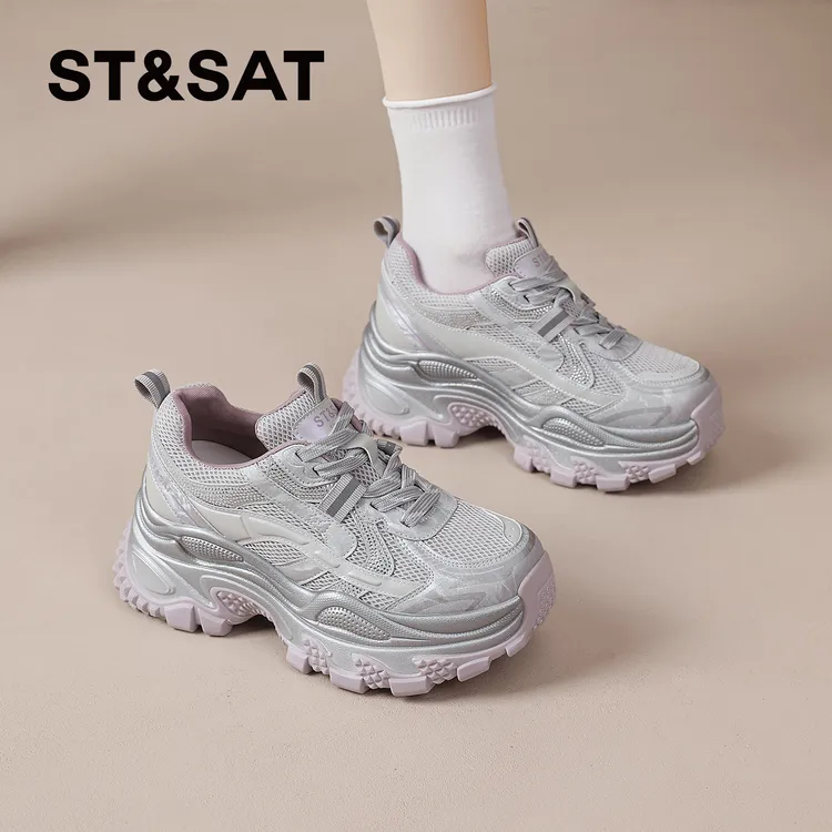 星期六老爹鞋女2026春季新款跑步鞋厚底休闲运动鞋显脚小女鞋爆款