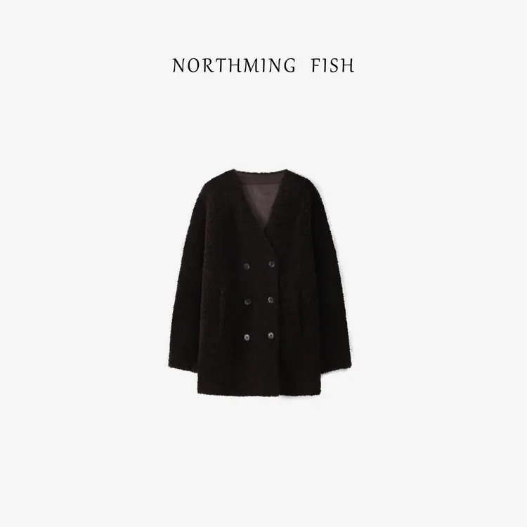 NorthMing fish「暗香」100羊毛 简约复古老钱风外套