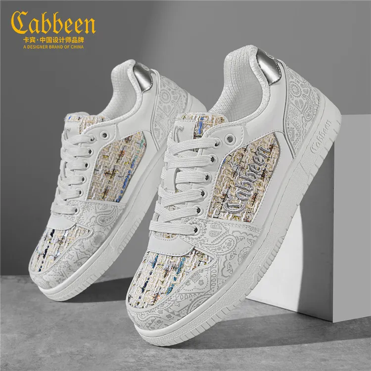 卡宾男鞋2025新款秋季国潮拼色休闲鞋潮流软底高级感板鞋百搭潮鞋