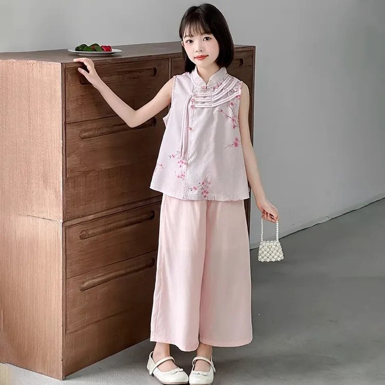 女童新中式国风套装夏2025新款女孩大童古风旗袍儿童夏季古装汉服