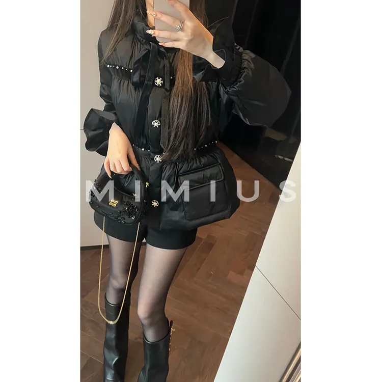 【mimius】P 可溯源三星安心羽绒 蝴蝶结收腰显瘦羽绒服 汉服G12092