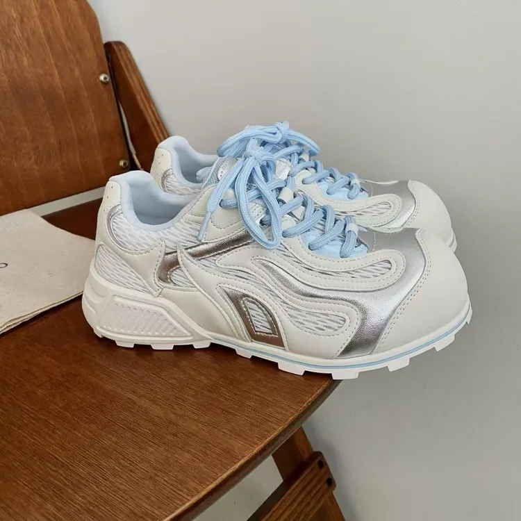 2025夏季爆款厚底老爹鞋女时尚卡皮巴拉运动鞋网面透气休闲阿甘鞋