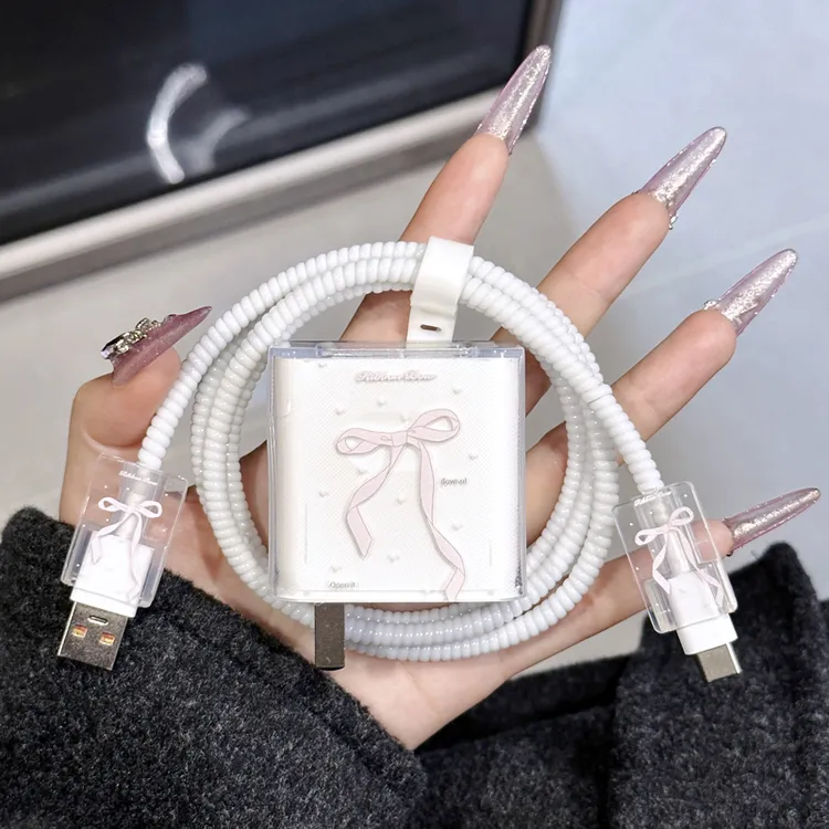 华为充电器保护套66/88w快充头适用mate50荣耀90/P60数据线绕线器