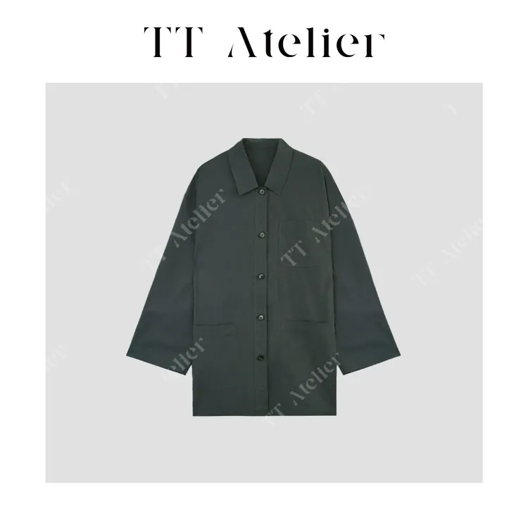  TT设计师【青鸾】休闲百搭宽松设计感小众纯色衬衫外套TT190334