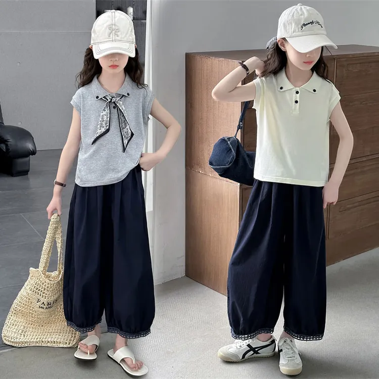 潮牌童装女童夏装套装6-12岁潮款高级感中大童洋气时髦休闲两件套