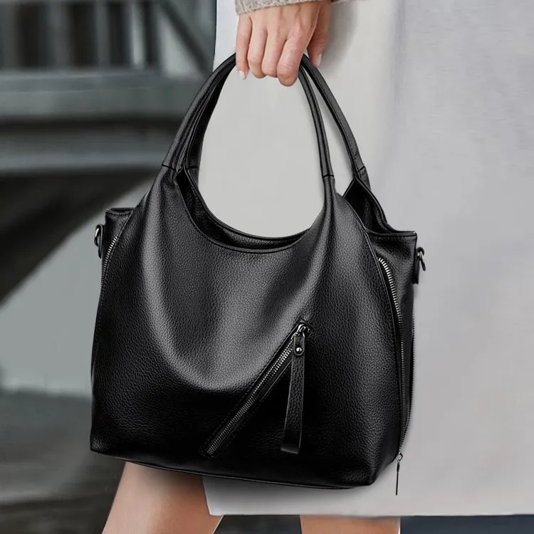 袋鼠女士包包斜挎包2025新款大容量休闲妈妈包软皮百搭通勒手提包