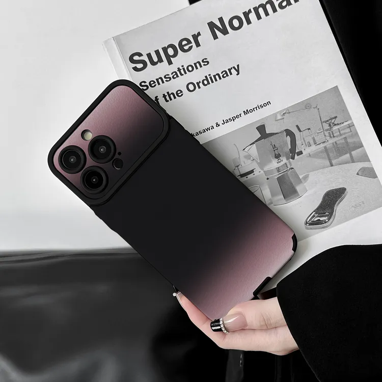 黑紫纯色渐变适用iPhone17苹果17ProMax手机壳16全包保护套大视窗