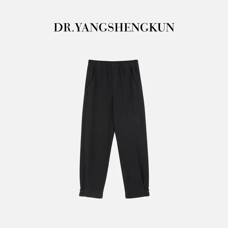 杨圣坤2025冬季新品醋酸羊毛混纺高级百搭休闲束脚裤SL25112425