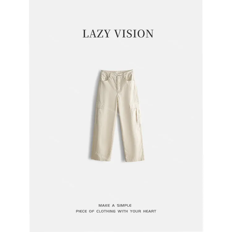 LAZYVISION高织棉直筒休闲工装裤ZMD-24752