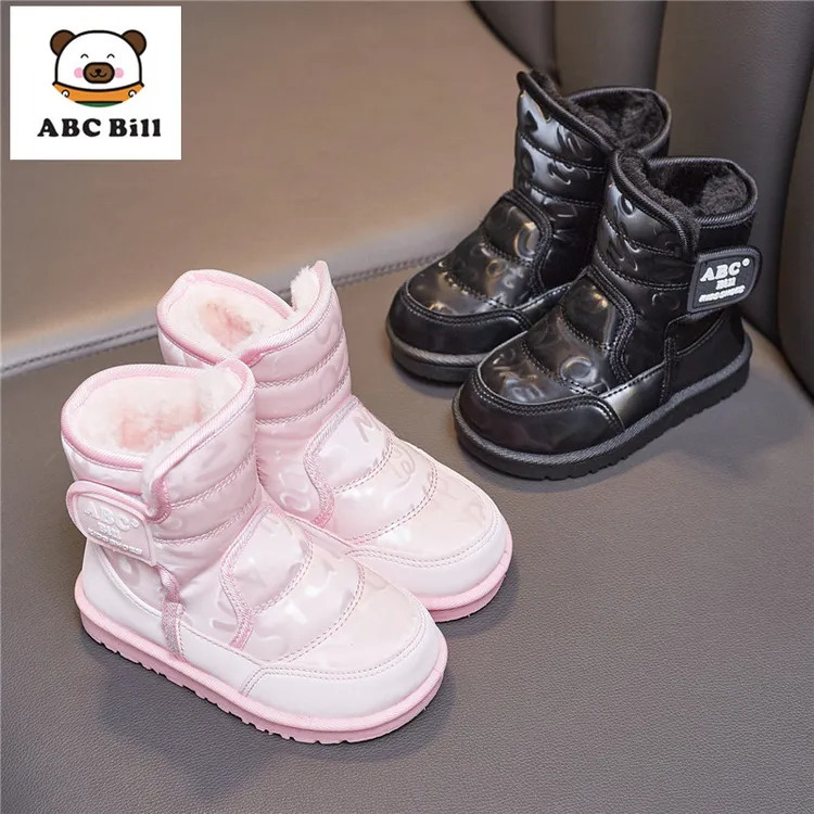 儿童雪地靴ABCBill男女童宝宝加绒冬季防水防滑棉靴雪地棉公主靴