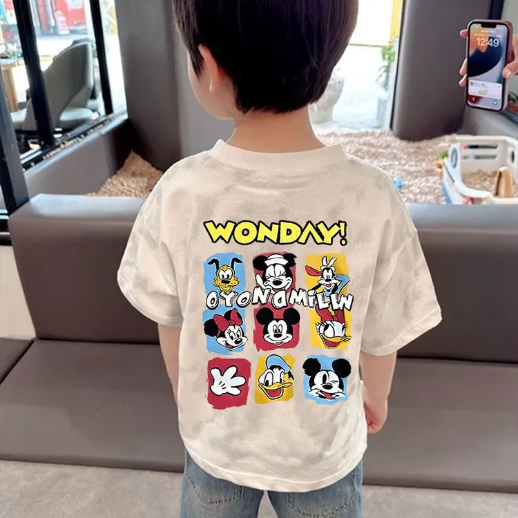 100纯棉童装男童短袖T恤潮牌米奇印花儿童夏装新款半袖体恤上衣潮