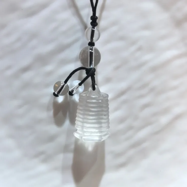 天然白水晶吊坠雕刻文昌塔吊坠手机挂件百搭时尚男女学生水晶礼物