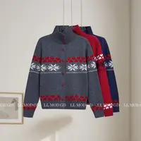 绒雪心谣 复古费尔岛宽松软糯绵羊毛半高领针织开衫 YL-6201150