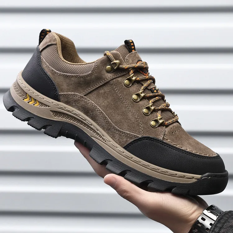 猪皮新款旅休闲运动鞋子旅徒步鞋防滑春季爬山户外鞋耐磨2025登山
