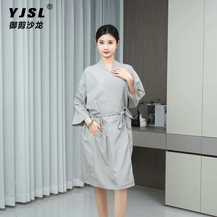 网红高档质感美发美容院客袍剪发染发客服工作服定制LOGO