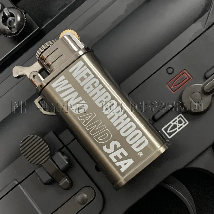 NBHD金属翻盖喷气式砂轮直冲打火机推荐余文乐充气防风网红打火机