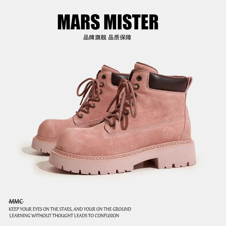 增高7cm潮流马丁靴女靴2025秋冬新款厚底休闲短靴时尚百搭大黄靴