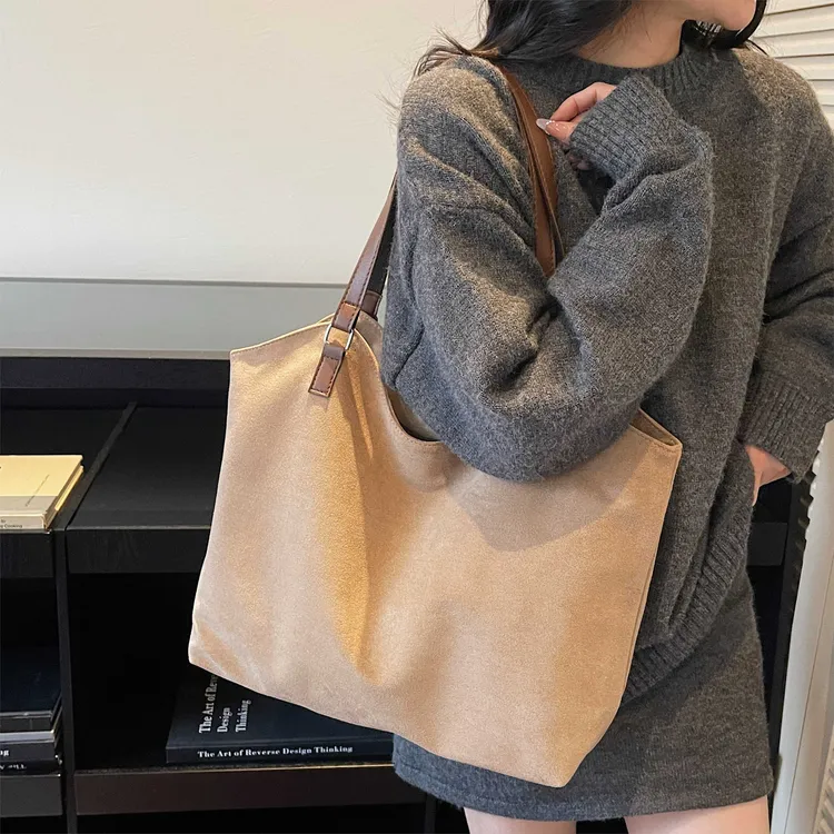 极简风松弛感托特包女大容量高级感通勤单肩包学生上课女包大包包