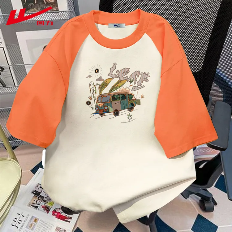 回力夏装纯棉短袖T恤女宽松辣妹多巴胺插肩小众夏季2025新款韩版