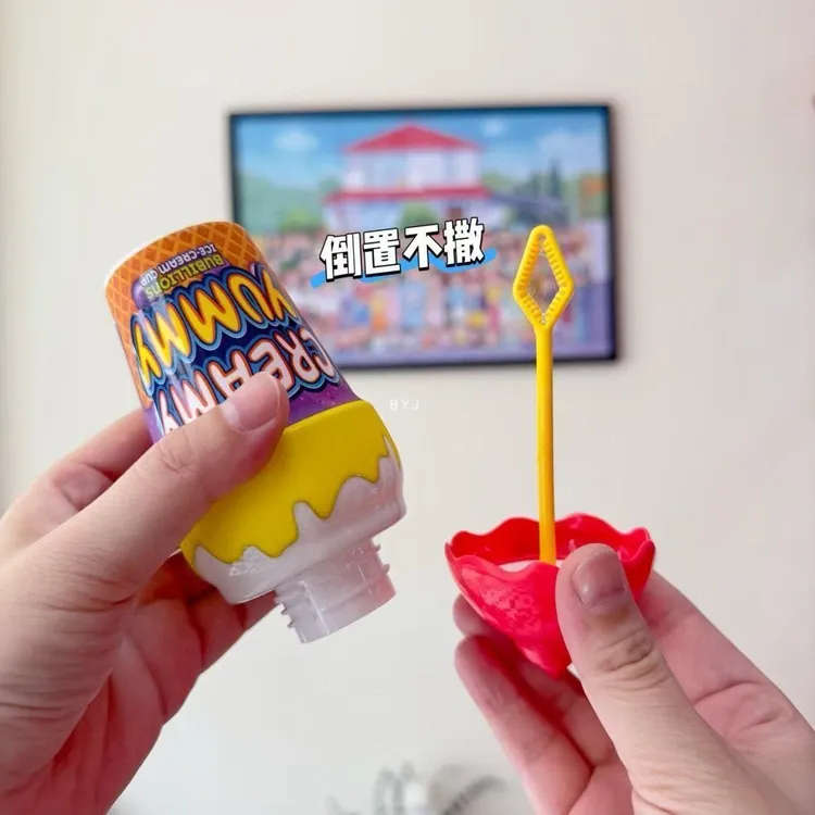 拾月萌宝儿童拾月不洒液可爱冰淇淋水宝宝夏日儿童吹泡泡玩具