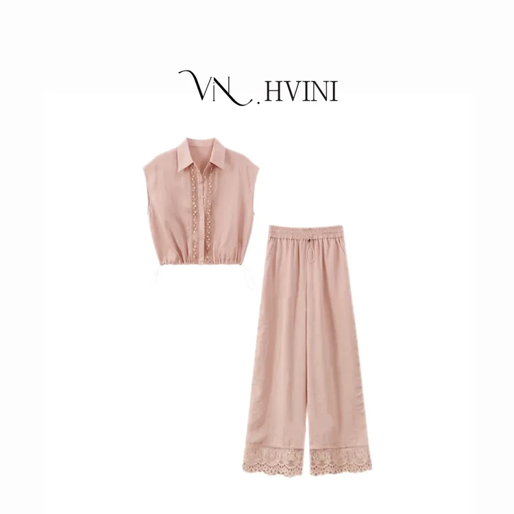 【精工细作】2025春夏新款时尚设计师休闲两件套L4332