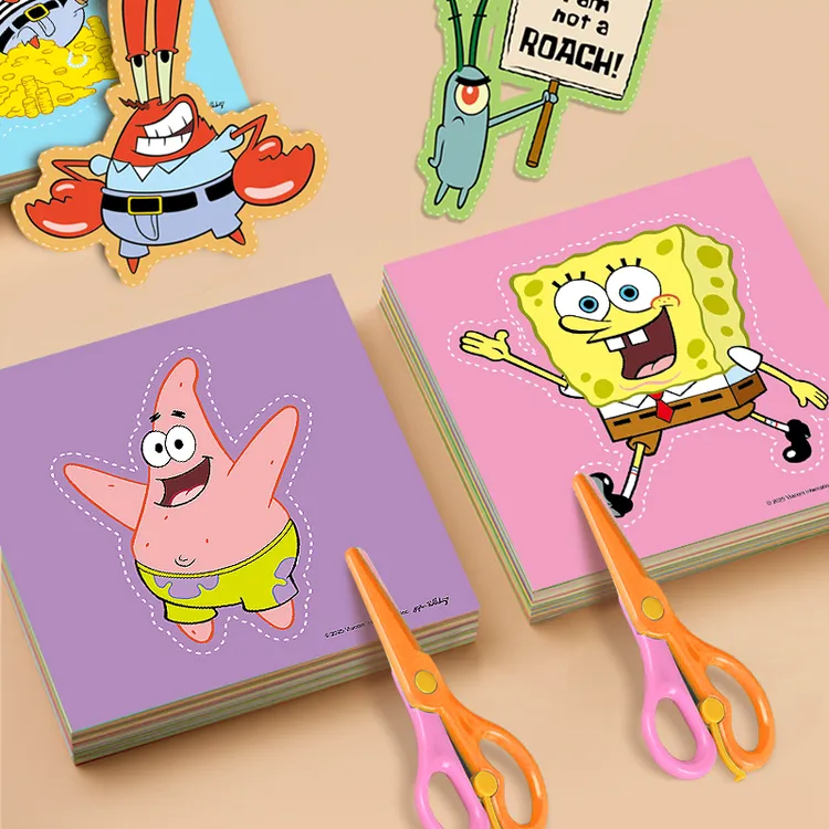 海绵宝宝剪纸趣味幼儿园宝宝3到6岁手工diy制作4儿童益智早教玩具