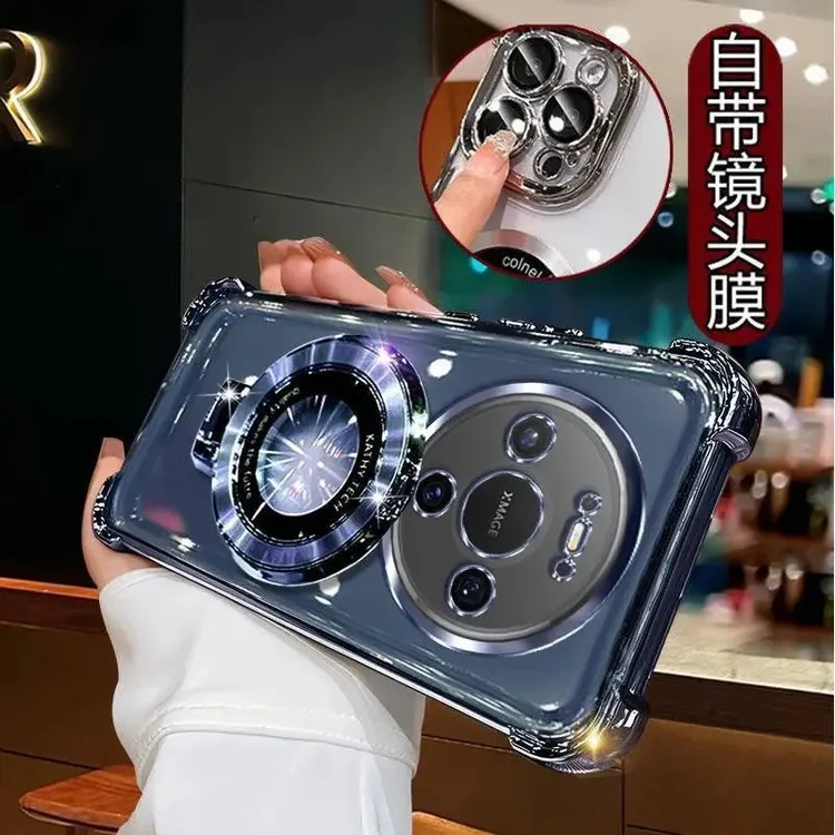 适用华为Mate80手机壳VYGAL00四角气囊防摔磁吸支架透明硅胶镜头.