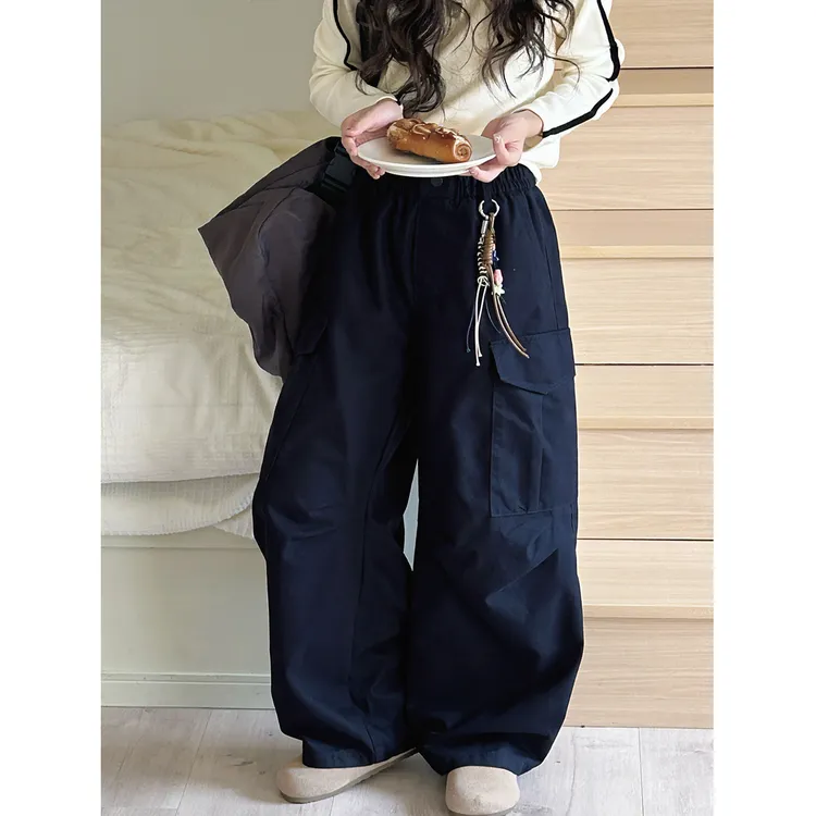 K29643孙小美褶皱女童秋装休闲裤2025新款儿童裤子春秋大童直筒裤