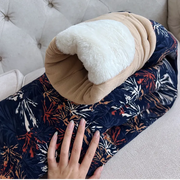 奶奶羊毛打底保暖裤女士加绒加厚东北加大码妈妈中老年人花棉裤