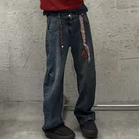 《大韩韩推荐》编织弯刀牛仔裤大码女装秋冬显瘦水洗百搭宽松松紧腰