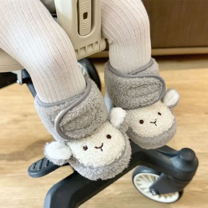 新生婴儿鞋卡通加厚保暖鞋袜1岁男女宝宝棉鞋3-6-9月地板袜冬FAY