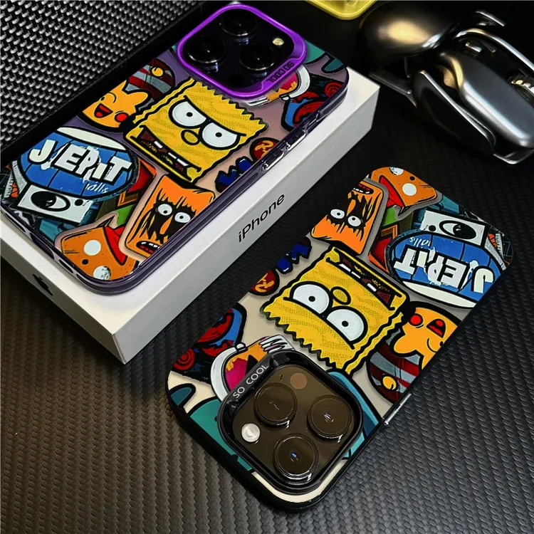 涂鸦卡通适用苹果16promax手机壳iPhone15创意14保护套17新款防摔