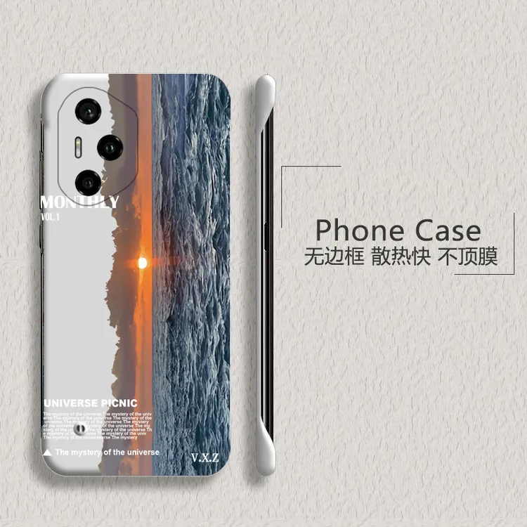 海洋日落华为荣耀300手机壳300pro无边框半包超薄新款男女散热套
