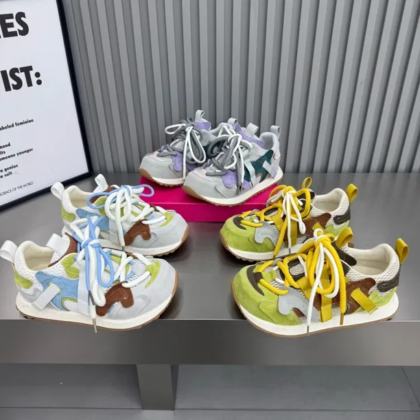 新款时尚磨砂皮拼接透气网面大头丑萌鞋时尚百搭舒适时尚休闲鞋