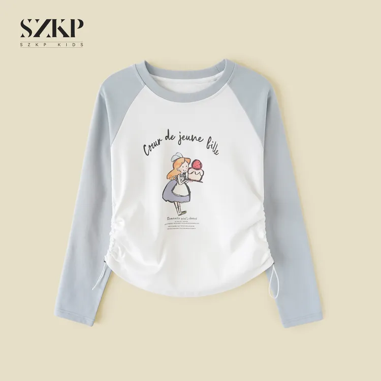 SZKP秋季新款女童装时尚长袖T恤中大童休闲儿童打底衫BGYQ552915