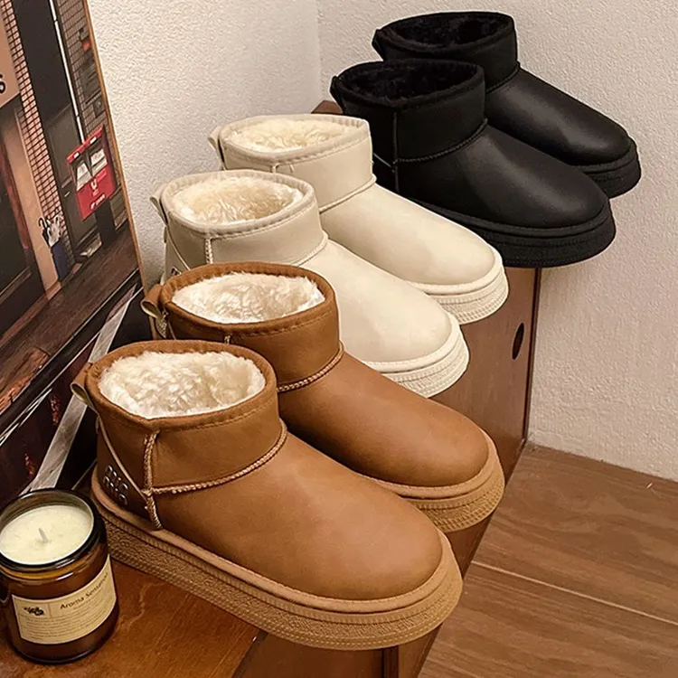 洋气雪地靴女款爆款2025新款冬季保暖防滑加绒加厚底短靴女士棉鞋商品图