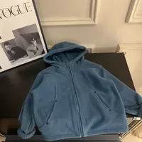 【两个小盆友】儿童秋款韩版休闲宽松摇粒绒连帽百搭休闲外套886096