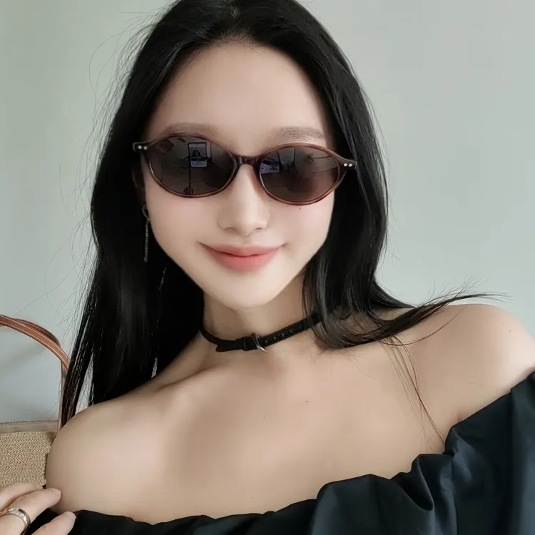 韩版椭圆形偏光太阳镜玳瑁色复古小框豹纹墨镜女高级感书呆子个性